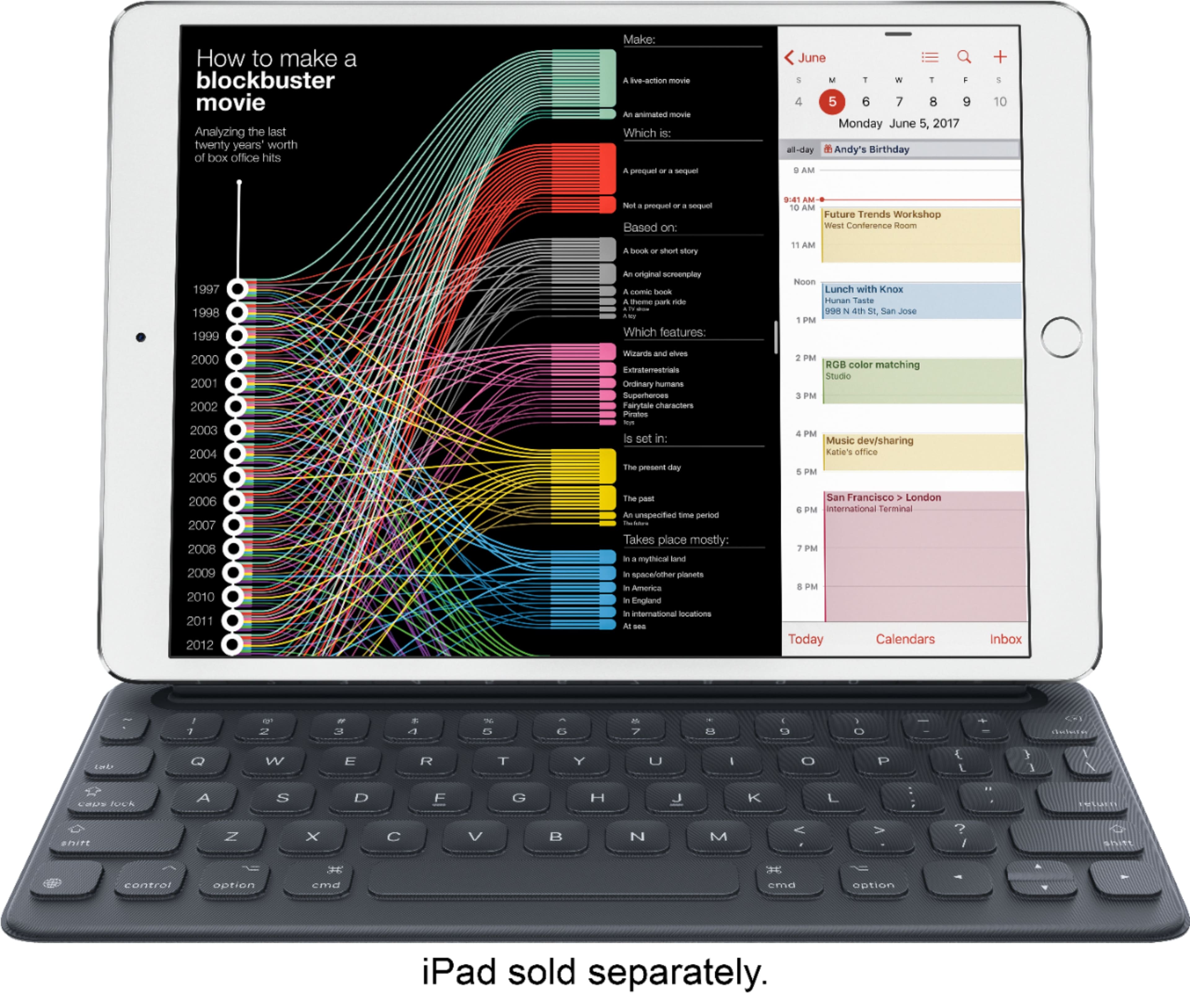 Front. Apple - Smart Keyboard for Apple® iPad®10.2" (7th Generation 2019), 10.5" iPad® Pro and iPad® Air.