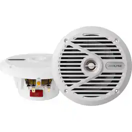 Alpine - 6.5" 2-Way Marine Coaxial Speakers with Poly-Mica Woofer Cones (Pair) - White
