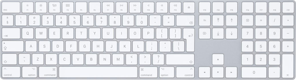 Apple - MQ052LL/A Full-size Wireless Scissor Magic Keyboard with Numeric Keypad - Silver