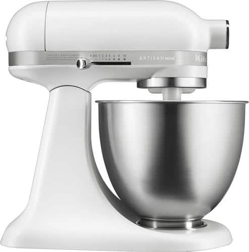 KitchenAid - Artisan Mini Tilt-Head Stand Mixer - Matte white - Larger Front