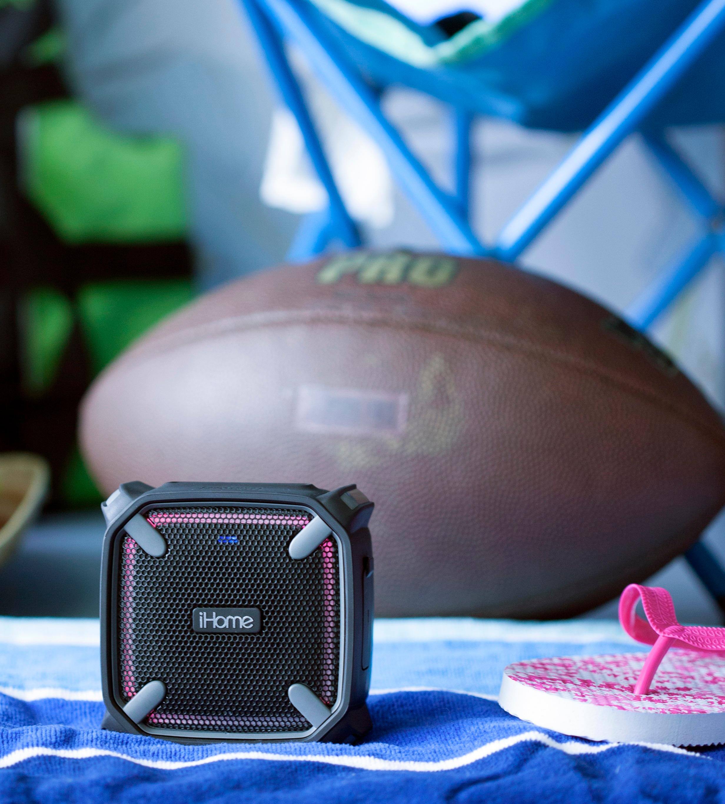 Left. iHome - Weather Tough 3 Portable Bluetooth Speaker - Gray/Black.