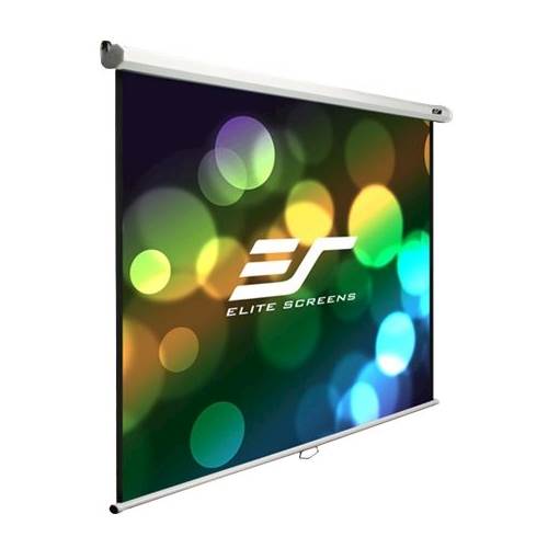 Elite Screens - Manual 100" Manual Wall/Ceiling Mount Projector Screen - White