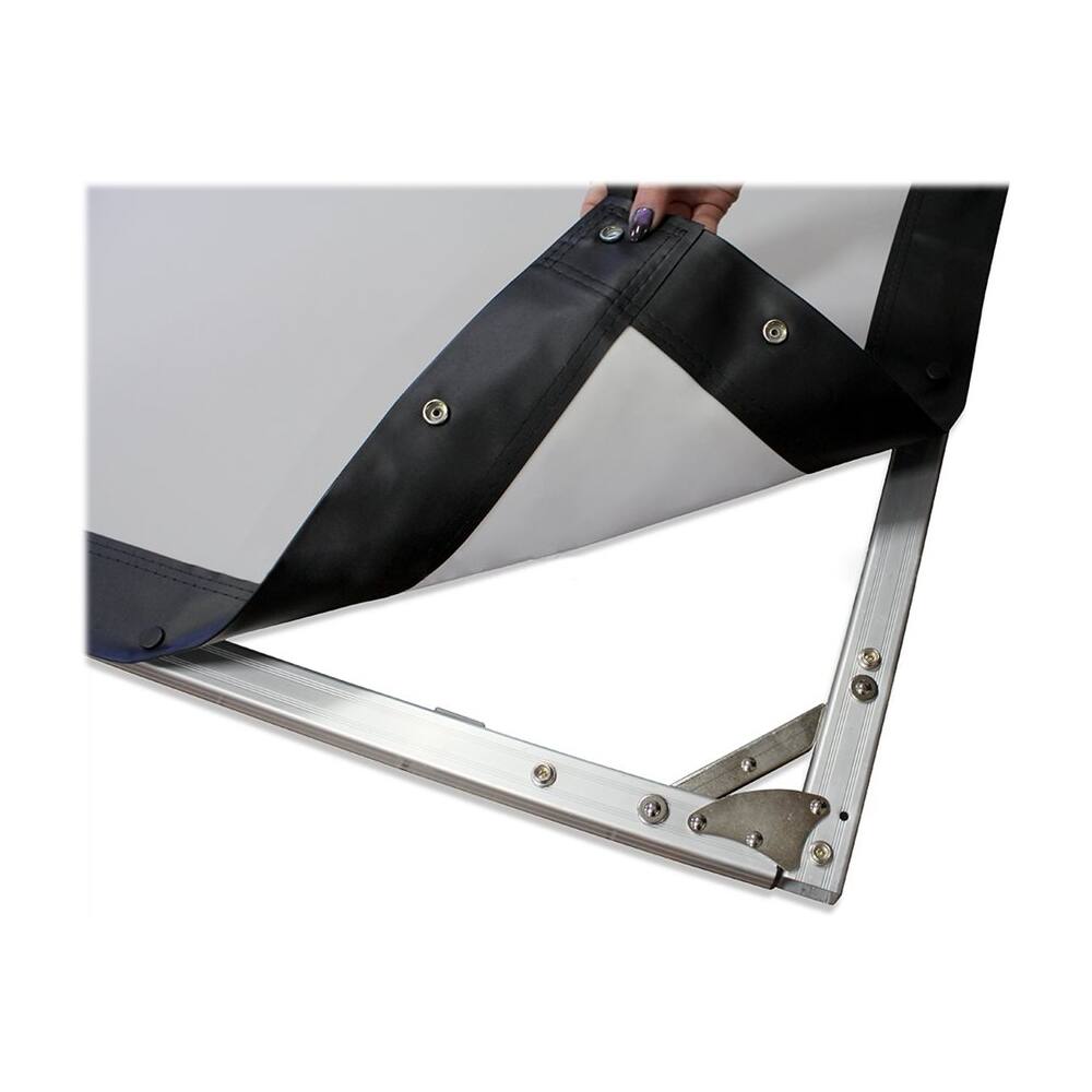 Alt View 14. Elite Screens - Yard Master 2 WraithVeil® Dual Front/Rear Projection Portable Folding-Frame Outdoor Screen, 150" Diag,16:9,OMS150H2-DUAL - Black trim/silver frame.