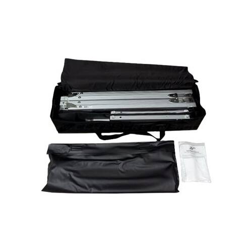 Alt View 18. Elite Screens - Yard Master 2 WraithVeil® Dual Front/Rear Projection Portable Folding-Frame Outdoor Screen, 150" Diag,16:9,OMS150H2-DUAL - Black trim/silver frame.