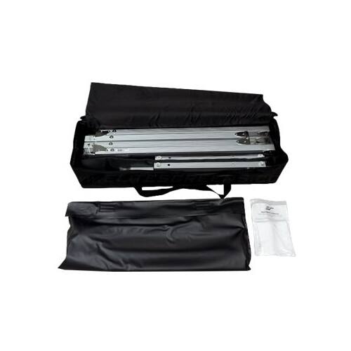 Alt View 20. Elite Screens - Yard Master 2 WraithVeil® Dual Front/Rear Portable Folding-Frame Outdoor Screen, 180" diag., 16:9, OMS180H2-DUAL - Black trim/silver frame.