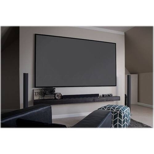 Alt View 12. Elite Screens - Aeon CineGrey 3DÂ®, 135" D,16:9, Ceiling Ambient Light Rejecting EDGE FREE Fixed Frame Std Long Throw Screen AR135DHD3 - Black.
