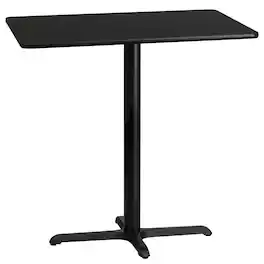 Flash Furniture - Stiles 24'' x 42'' Rectangular Laminate Table Top with 23.5'' x 29.5'' Bar Height Table Base - Black