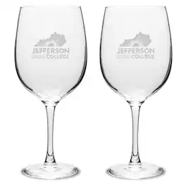 Jardine - Jefferson Community and Technical College Two-Piece 19oz. Traditional Wine Glass Set - Multicolor