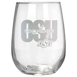 Great American Products - Oklahoma State Cowboys Etched 17oz. City Stemless Wine Glass - Multicolor