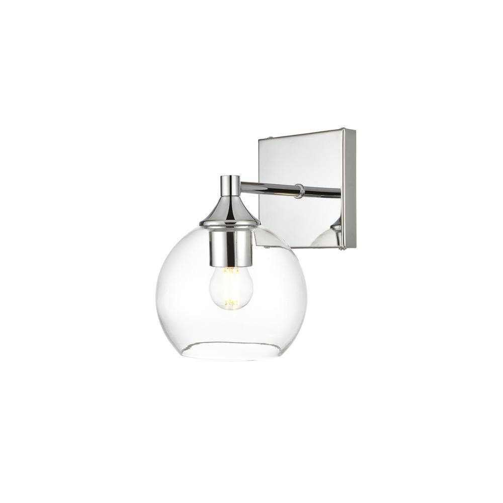 Alt View 1. Living District - Foster 1 light Chrome and Clear Bath Sconce - Chrome And Clear.