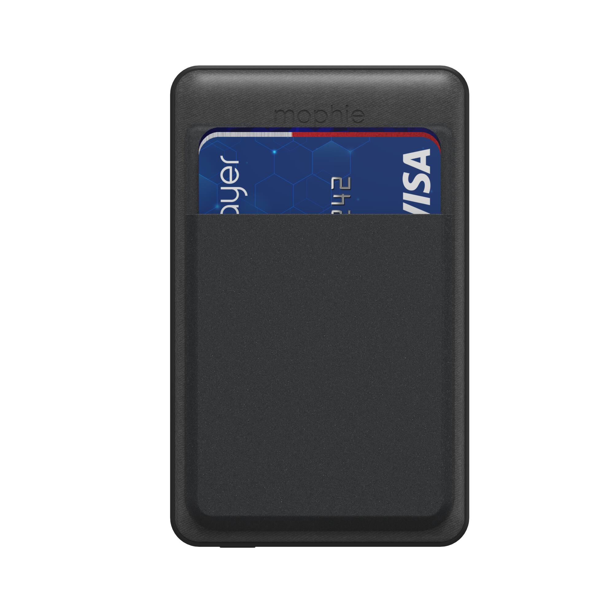 Alt View 2. mophie - Snap+ Juice Pack Mini Wallet 5,000 mAh Portable Charger & Card Holder with MagSafe Compatibility - Black.