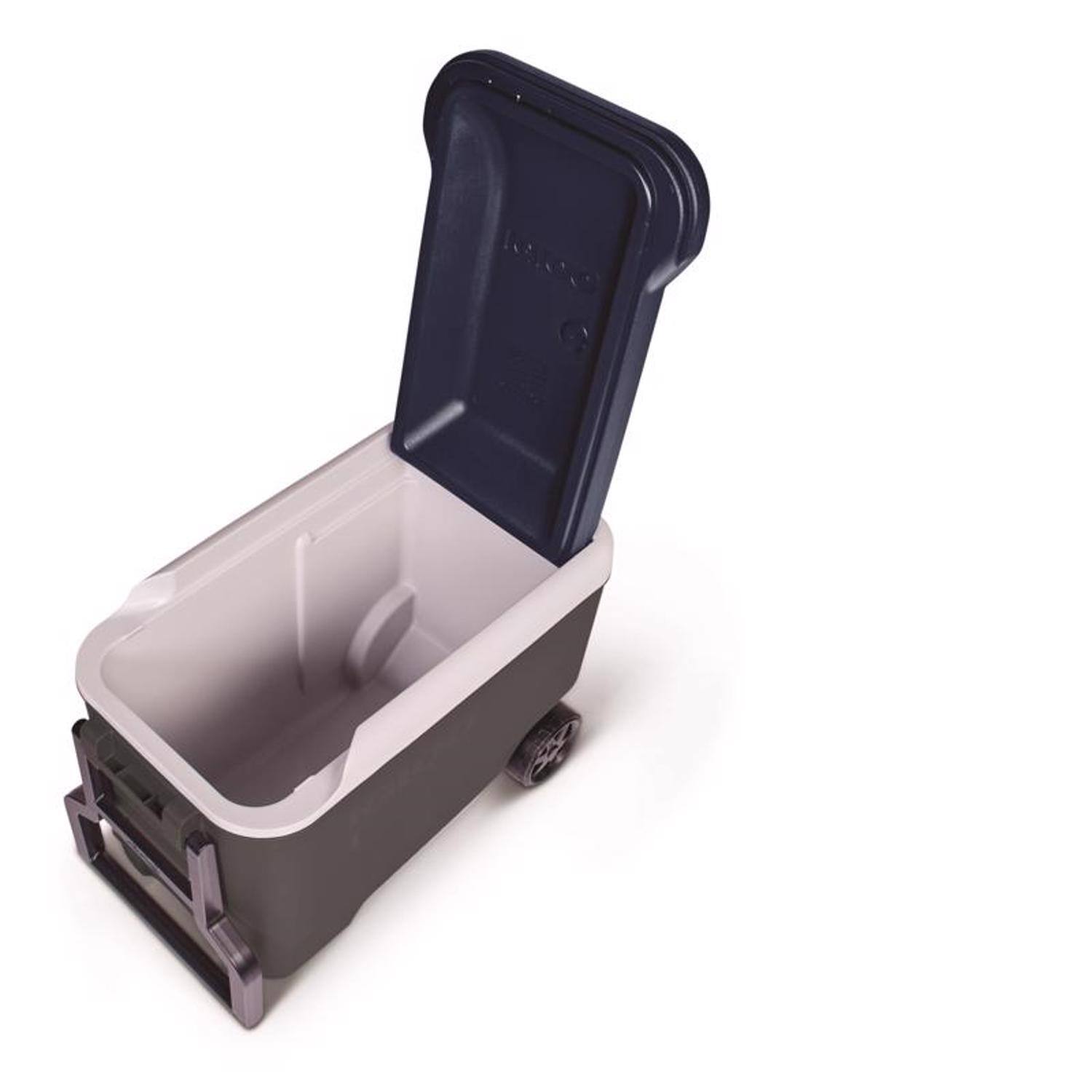Left. Igloo - IGLOO MaxCold 40 Qt Rolling Cooler, Carbonite/Aegean Sea Blue - Carbonite/Aegean Sea Blue.