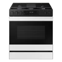 Samsung - Bespoke 6.0 Cu. Ft. Slide-In Gas Range with Air Fry - White Glass - Front_Zoom