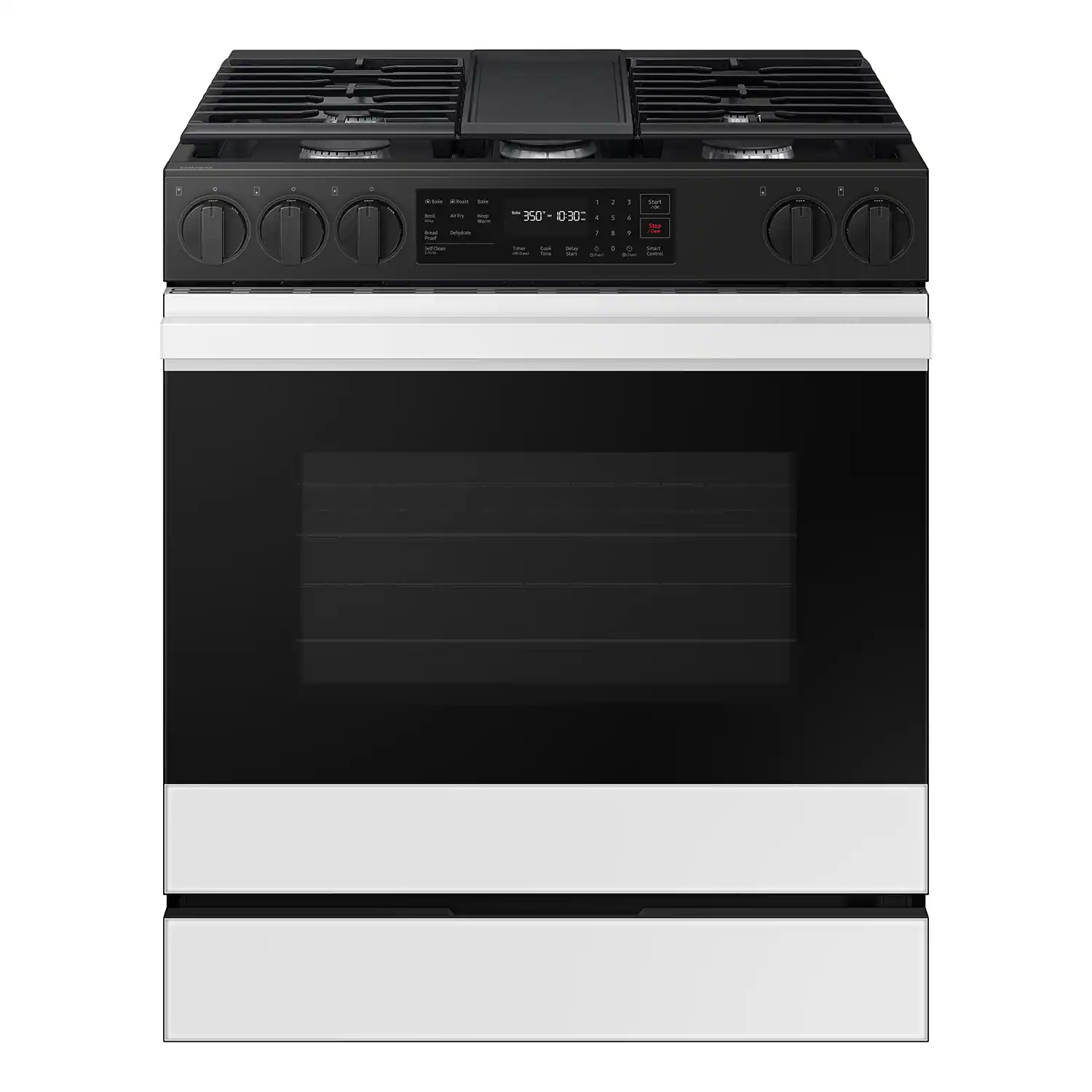 Samsung - Bespoke 6.0 Cu. Ft. Slide-In Gas Range with Air Fry - White Glass
