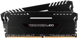 CORSAIR - VENGEANCE LED Series 16GB (2PK 8GB) 2.4GHz DDR4 Desktop Memory with LED Lighting - Black - Front_Zoom