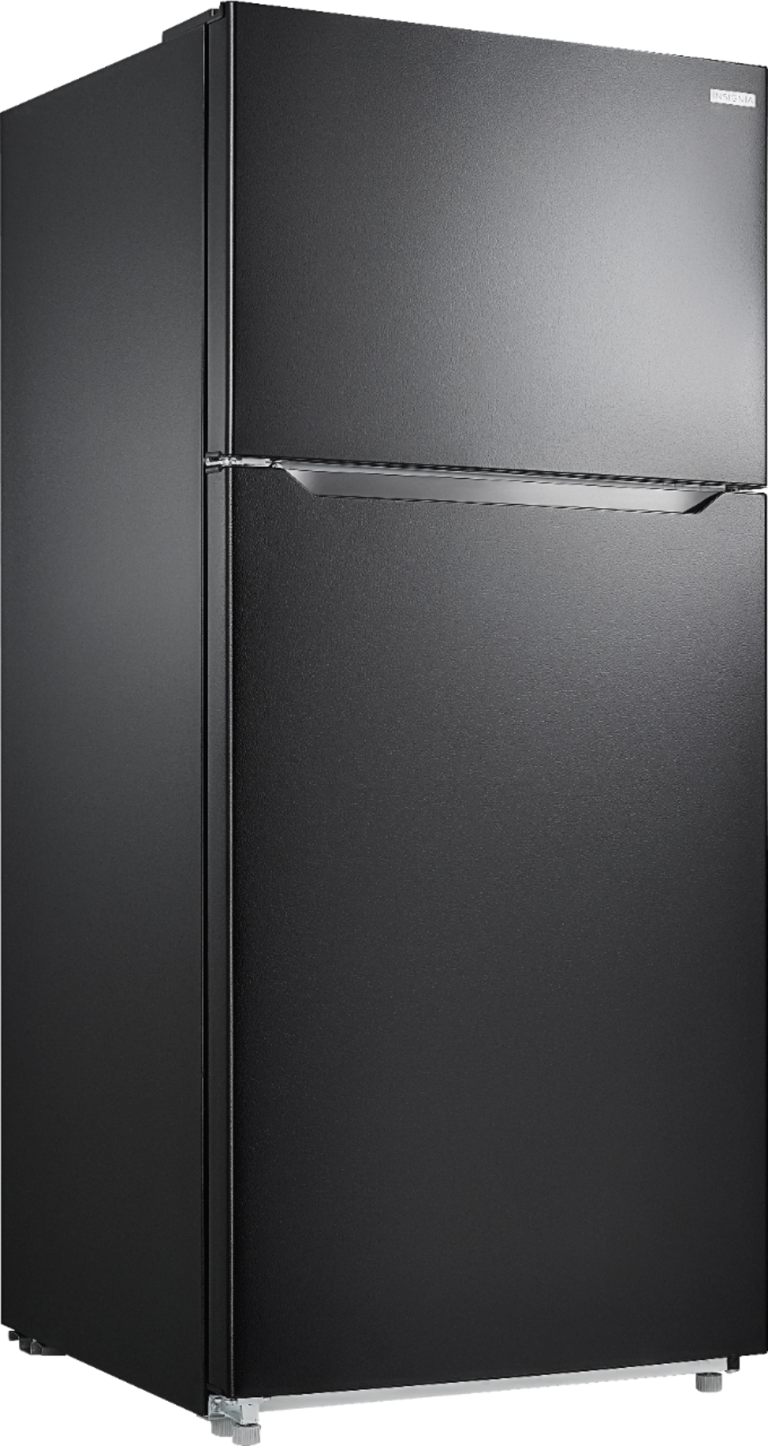 Angle View: Insignia™ - 18 Cu. Ft. Top-Freezer Refrigerator - Black