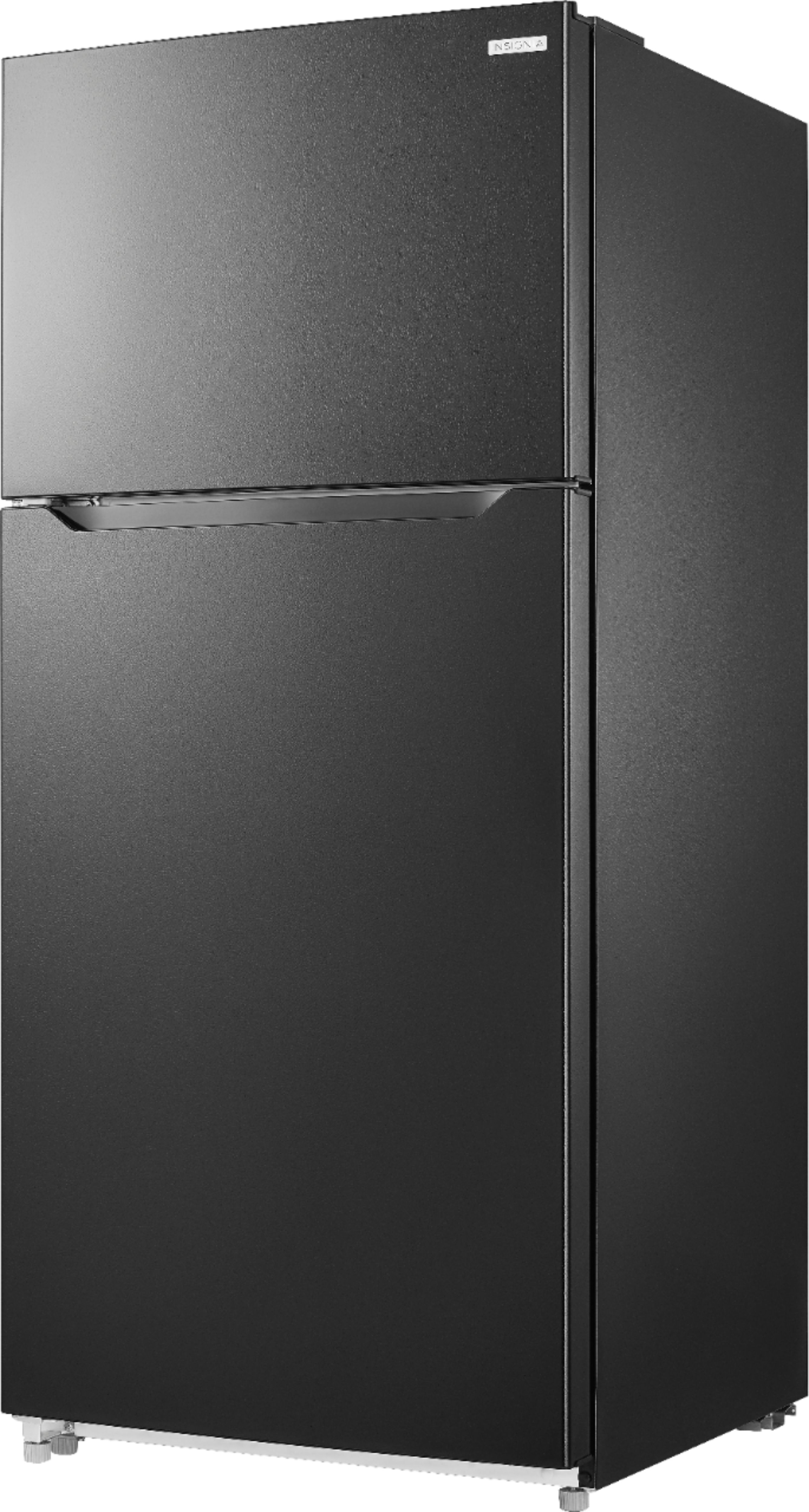 Left View: Insignia™ - 18 Cu. Ft. Top-Freezer Refrigerator - Black