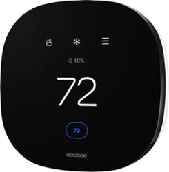 ecobee - 3 lite Smart Thermostat - Black - Front_Zoom
