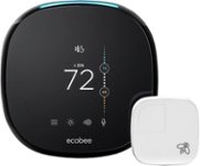 Front Zoom. ecobee - ecobee4 Wi-Fi Thermostat with Room Sensor and Built-In Alexa Voice Service.