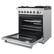 Alt View 3. Forno Appliances - 30 in. Wide 5 Burner Lazio 4.32 Cu.Ft. Freestanding Dual Fuel LP True Convection Range with Reversible Griddle - Silver.