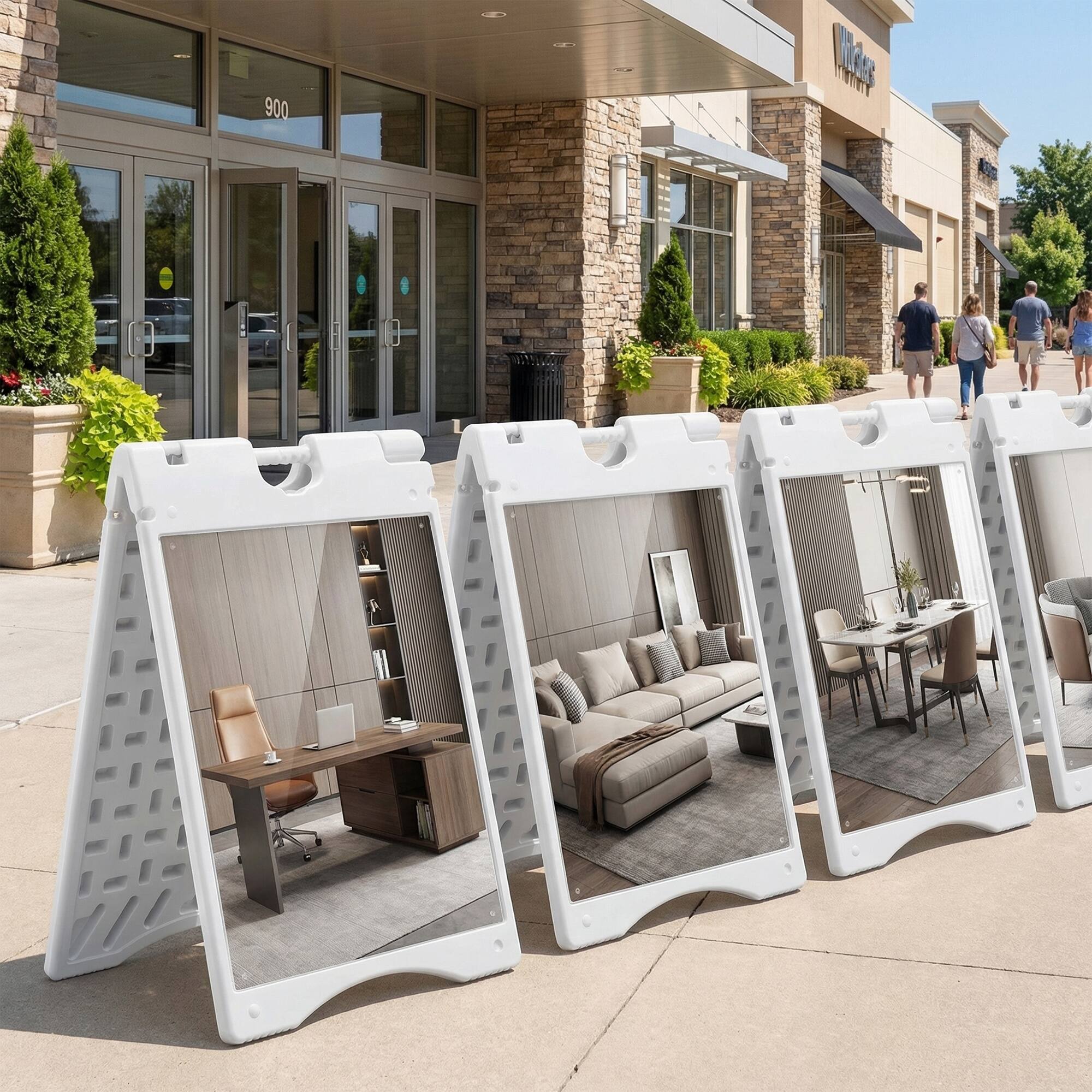 Alt View 8. Vinsetto - Frame Sandwich Board Signs Outdoor 22" x 28" Sidewalk Sign with Weighted Tank & Weatherproof Design.