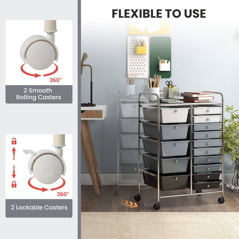 FLEXIBLE TO USE

2 Smooth Rolling Casters

2 Lockable Casters