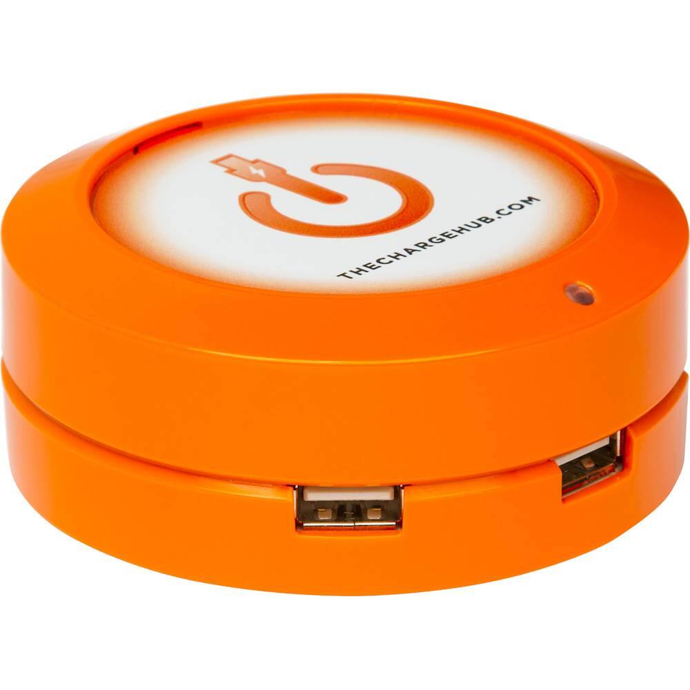 Front. ChargeHub - X3 3-Port USB SuperCharger - Orange.