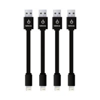 CableLinx - 3.5" Lightning to USB Charge and Sync Cable Value Pack - Black - Front_Zoom