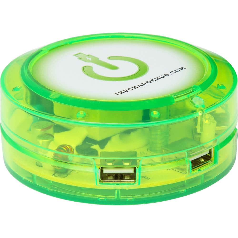 Front. ChargeHub - X3 3-Port USB SuperCharger - Green.
