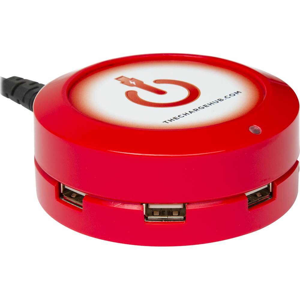 Front. ChargeHub - X5 5-Port USB SuperCharger - Red.