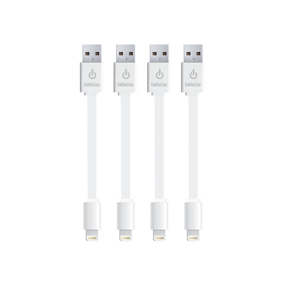 CableLinx - 3.5" Lightning to USB Charge and Sync Cable Value Pack - White