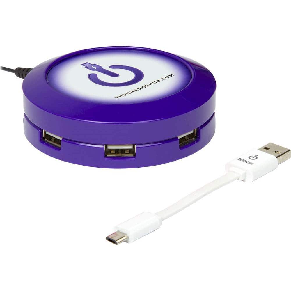 Front. ChargeHub - X7 7-Port USB SuperCharger - Purple.