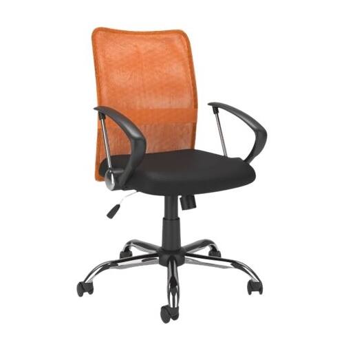 Alt View Zoom 12. CorLiving - Workspace 5-Pointed Star Fabric and Mesh Office Chair - Black/orange/chrome.