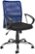 Angle Zoom. CorLiving - Workspace 5-Pointed Star Fabric and Mesh Office Chair - Black/Blue/Chrome.