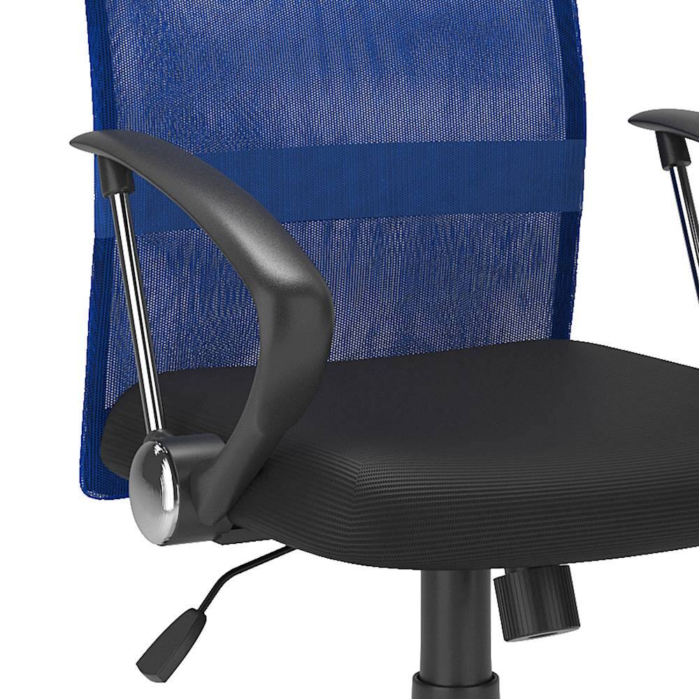 Alt View 14. CorLiving - Workspace 5-Pointed Star Fabric and Mesh Office Chair - Black/Blue/Chrome.