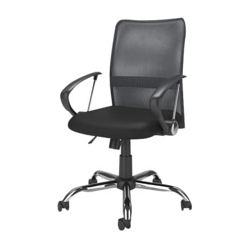 Front. CorLiving - Workspace 5-Pointed Star Fabric and Mesh Office Chair - Black/chrome.