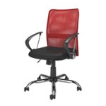 Front Zoom. CorLiving - Workspace 5-Pointed Star Fabric and Mesh Office Chair - Black/red/chrome.