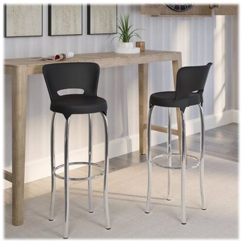 Best Buy: CorLiving 4-Leg Molded Plastic Barstools (Set Of 2) Chrome ...