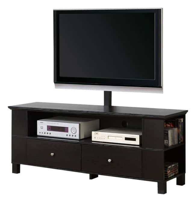 Walker Edison - TV Stand for Flat-Panel TVs Up to 60" - Black - Larger Front
