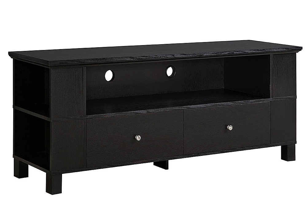 Angle View: Walker Edison - Rustic Wood TV Console for Most TVs Up to 65" - Black