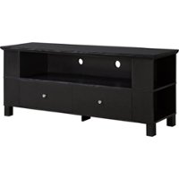 Walker Edison - Rustic Wood TV Console for Most TVs Up to 65" - Black - Front_Zoom