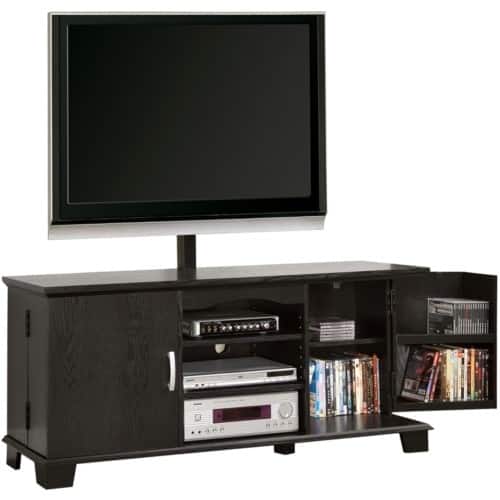 Walker Edison - TV Stand for Flat-Panel TVs Up to 65" - Black - Larger Front
