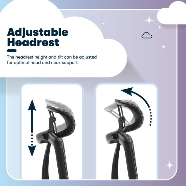 Adjustable Headrest

The headrest height and tilt can be adjusted for optimal head and neck support.