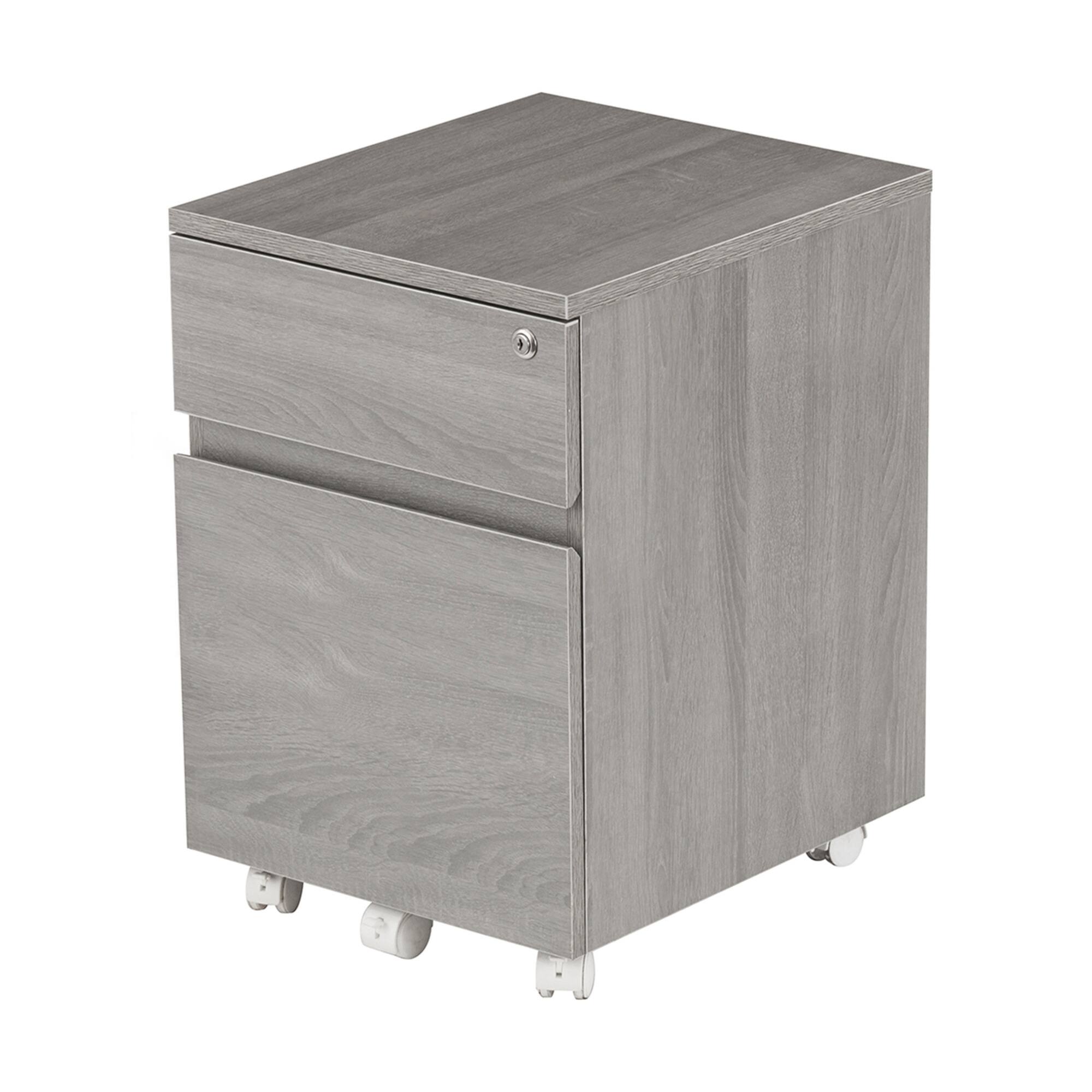 Alt View 8. GOODSILO - Rolling Vertical Filing Cabinet with Lockable Drawers and Storage Space - Gray.