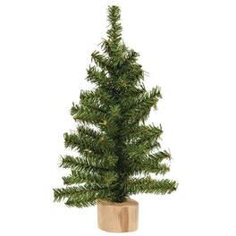 BreeBe - Mini Tree with Wood Base - 12 In H - Green, Natural