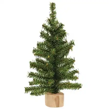 Front. BreeBe - Mini Tree with Wood Base - 12 In H - Green, Natural.