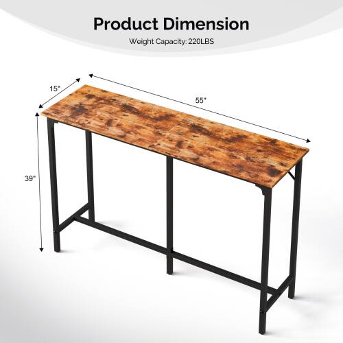 Product Dimension  
Weight Capacity: 220LBS  
15" x 55" x 39"