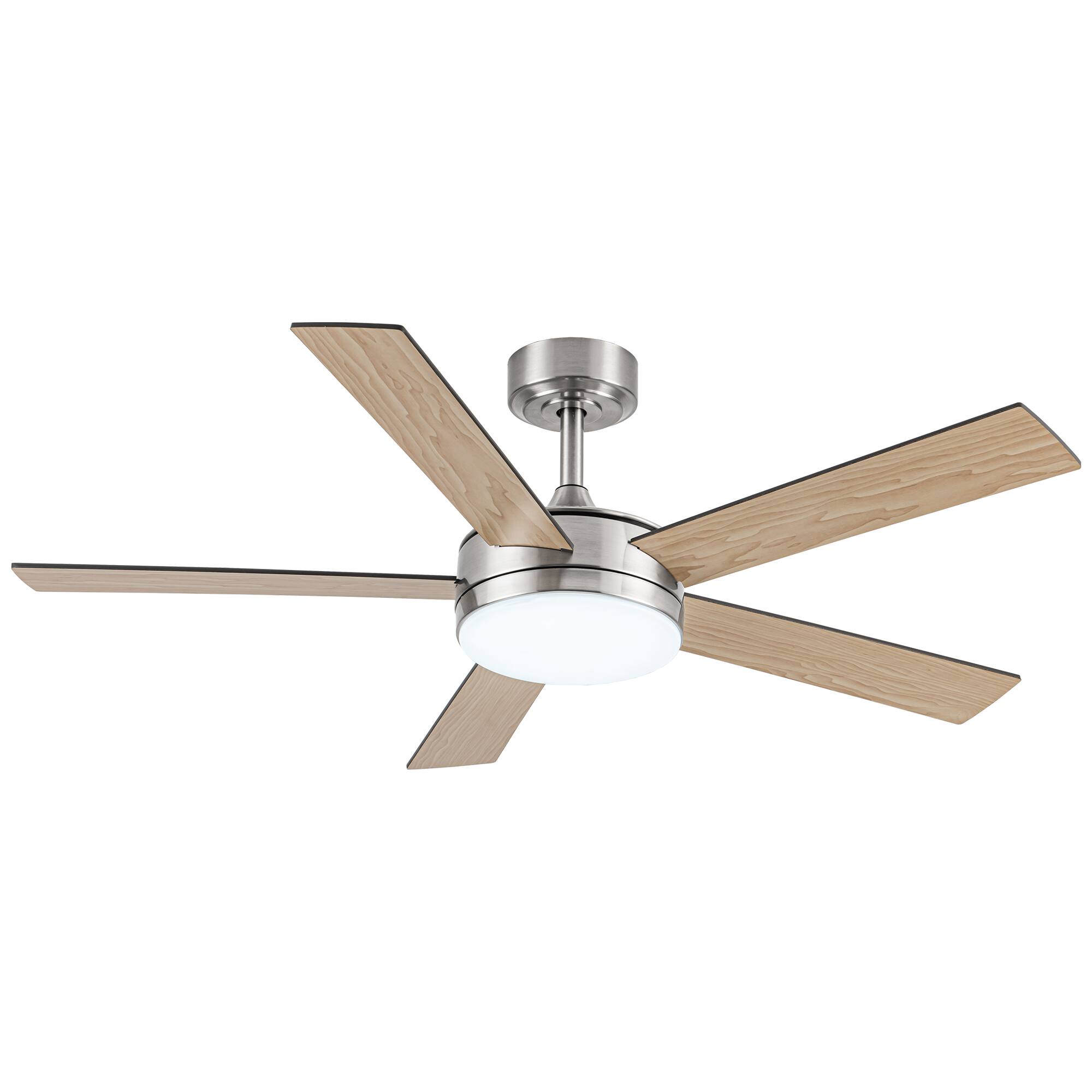 Alt View 7. Vaczon - 48" Modern Brushed Nickel Reversible 5-blade LED Ceiling Fan with Remote and APP Control - Nickel.