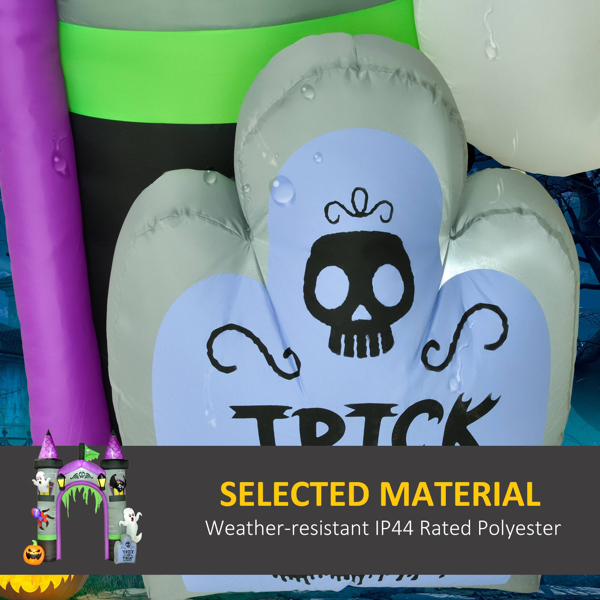 The corrected text is:

"SELECTED MATERIAL: Weather-resistant IP44 Rated Polyester"