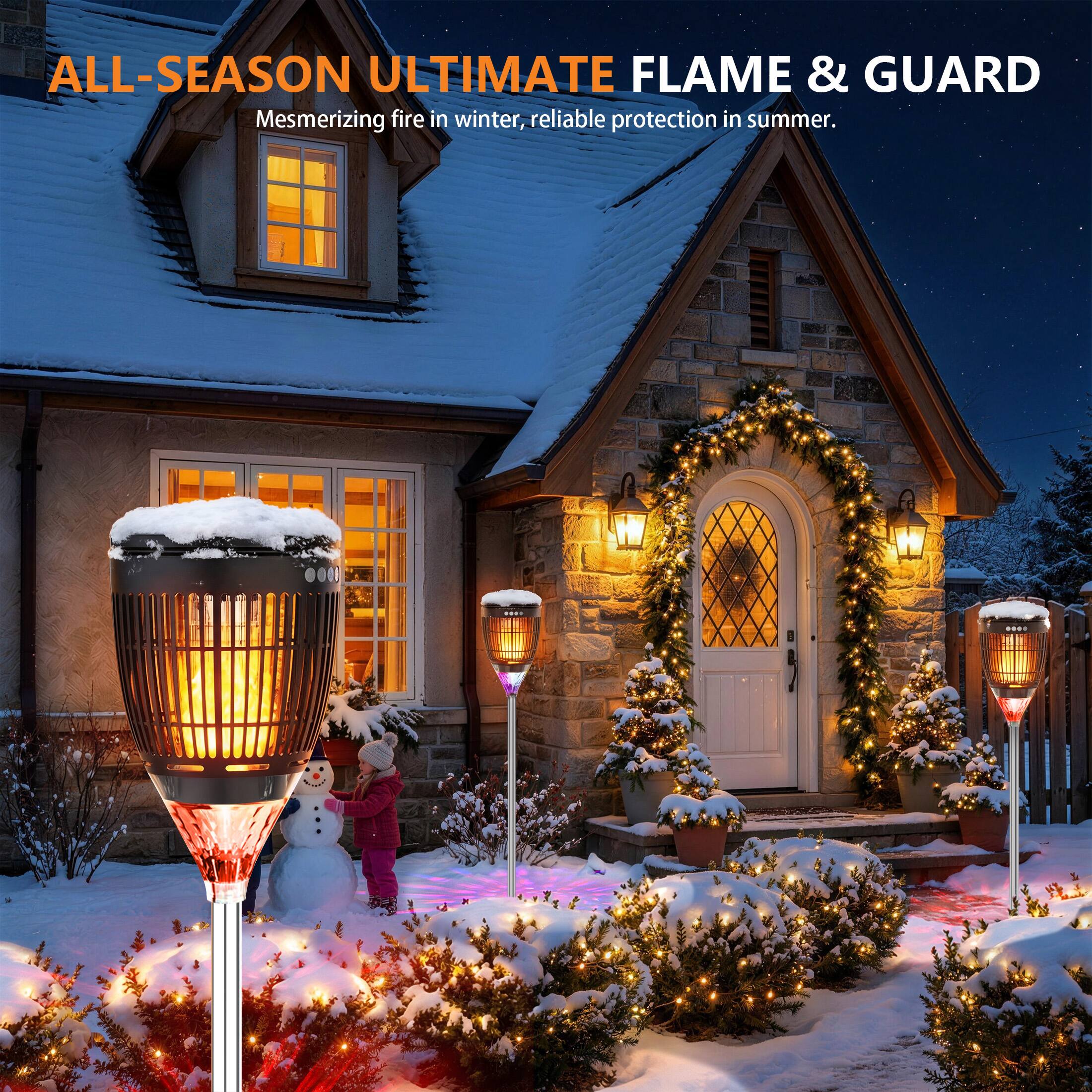 ALL-SEASON ULTIMATE FLAME & GUARD  
Mesmerizing fire in winter, reliable protection in summer.